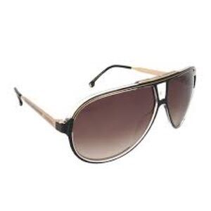 NEW Carrera 1050/S 02M2/HA Pilot Aviator Sunglasses Black Gold Brown w/ Case